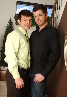 Tucker Scott and Turk Mason in I'm a Married Man: Friend, Married man, Straight guy, Living Room, Stairs, Ball licking, Cum on chest, Cum on stomach, Dirty talk, Facial hair, Kissing, Lean, Natural bush, Rimming, Short hair, Suit / Shirt and tie, Tattoos
